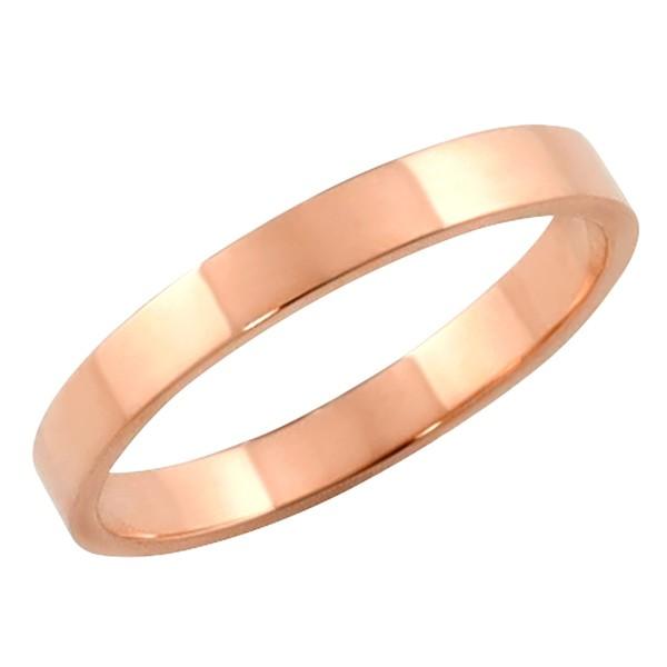 平打ち リング 2.5mm幅 18金 指輪 レディース K18 シンプル 単品 フラット 地金 リング 大人 結婚指輪 ペアリング 文字入れ 刻印 可能 注文製作 受注 爆買の画像