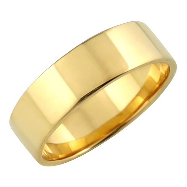 K18 平打ち フラット バンドリング 13号 6mm リーフデザイン Jewelry i（ジュエリーアイ） 平打ち リング 6mm幅 18金 指輪