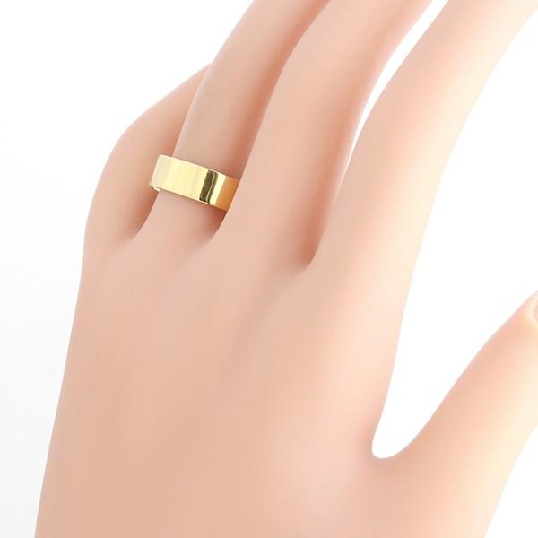 K18 平打ち フラット バンドリング 13号 6mm リーフデザイン Jewelry i（ジュエリーアイ） 平打ち リング 6mm幅 18金 指輪