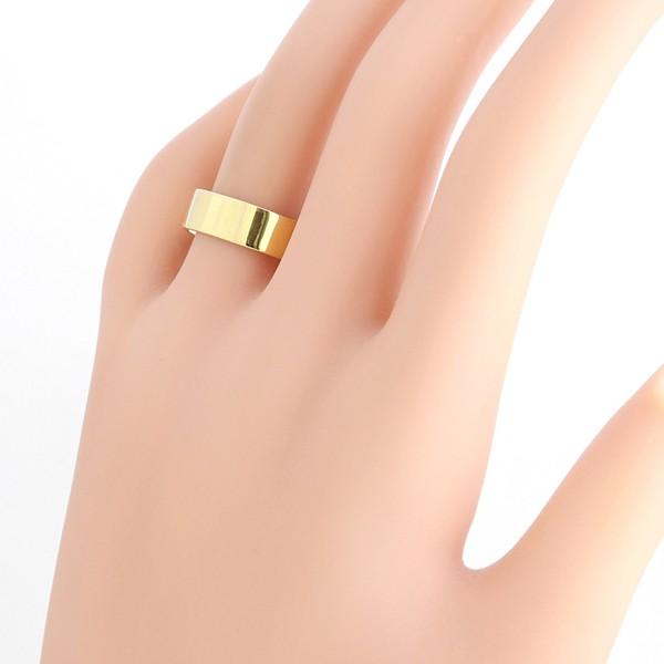 平打ち リング 7mm幅 10金 指輪 レディース K10 シンプル 単品 フラット 地金 ゴールド 大人 結婚指輪 ペア ペアリング 文字入れ 刻印 注文製作 受注 爆買の画像