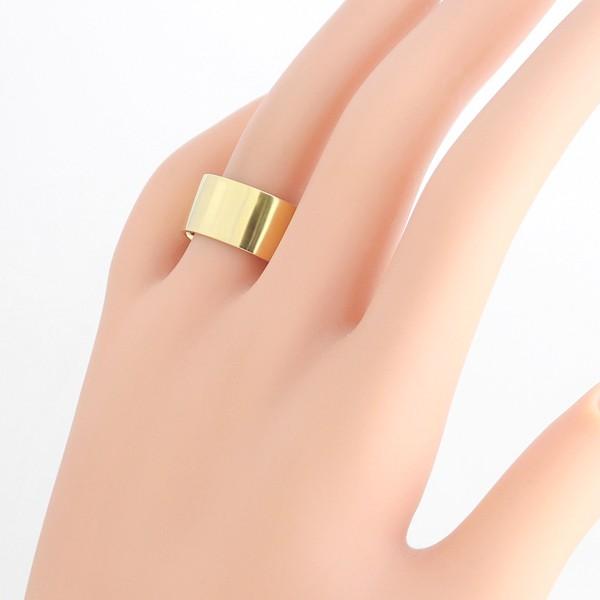 Jewelry i（ジュエリーアイ） 平打ち リング 10mm幅 18金 指輪