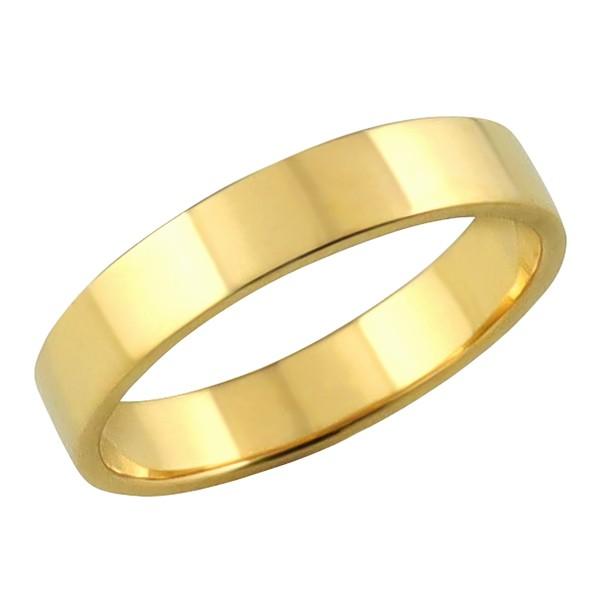 平打ち リング 4mm幅 10金 指輪 メンズ K10 シンプル 単品 フラット 地金 リング 大人 結婚指輪 ペアリング 文字入れ 刻印 可能 日本製 注文製作 受注 爆買の画像