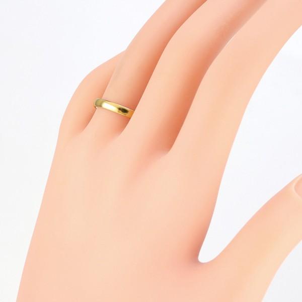 甲丸 リング 3mm幅 18金 指輪 レディース K18 シンプル 単品 平甲丸 地金 リング 大人 結婚指輪 ペアリング 文字入れ 刻印 可能 日本製 注文製作 受注 爆買の画像