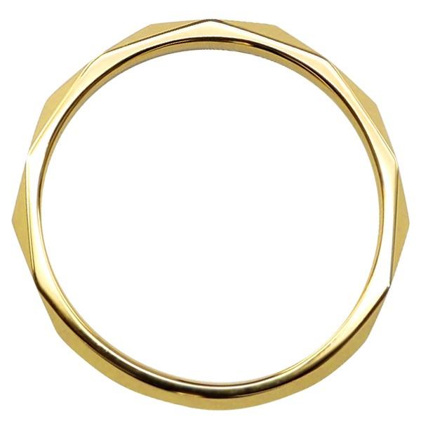 ひし形カット リング 2mm幅 10金 指輪 レディース K10 シンプル 単品 ミラーカット 地金 リング 大人 結婚指輪 ペアリング 文字入れ 刻印 可能 日本製 受注 爆買の画像