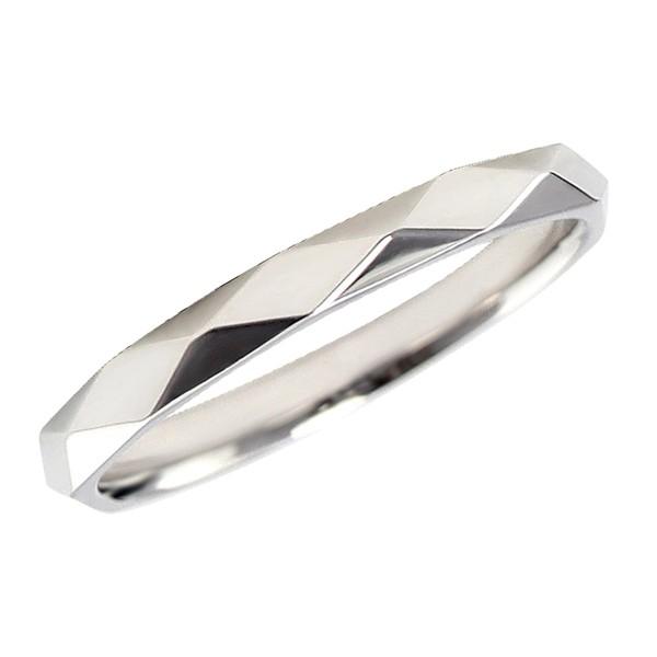 ひし形カット リング 2mm幅 10金 指輪 レディース K10 シンプル 単品 ミラーカット 地金 リング 大人 結婚指輪 ペアリング 文字入れ 刻印 可能 日本製 受注 爆買の画像