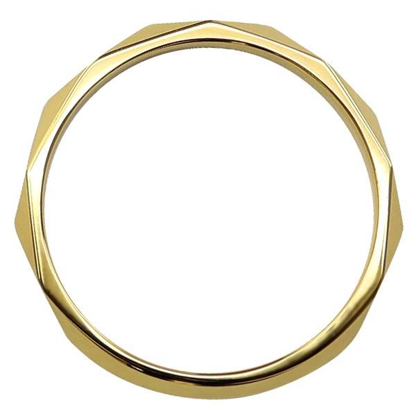 ひし形カット リング 2.5mm幅 18金 指輪 レディース K18 シンプル 単品 ミラーカット 地金 リング 大人 結婚指輪 ペアリング 文字入れ 刻印 可能 受注 爆買の画像