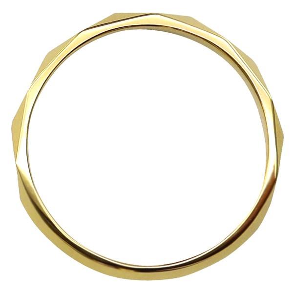 ひし形カット リング 2.5mm幅 18金 指輪 メンズ K18 シンプル 単品 ミラーカット 地金 リング 大人 結婚指輪 ペアリング 文字入れ 刻印 可能 日本製 受注 爆買の画像