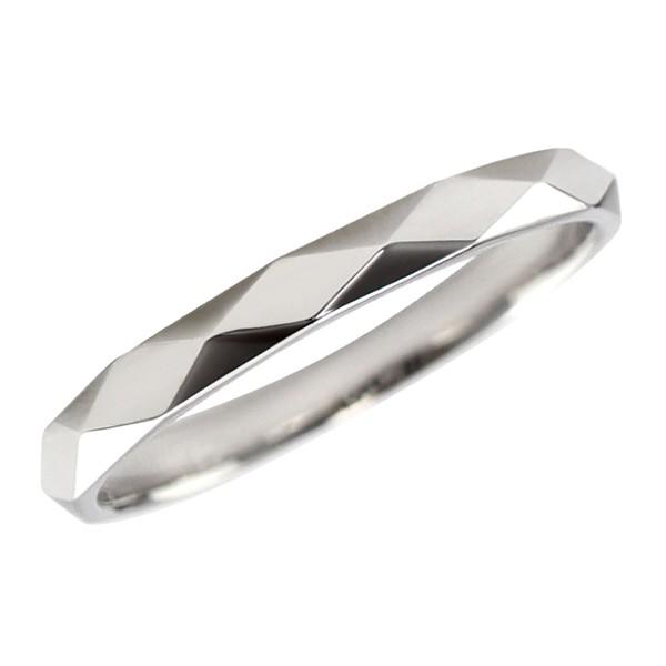 ひし形カット リング 2 5mm幅 18金 指輪 メンズ K18 シンプル 単品 ミラーカット 地金 大人 結婚指輪 ペアリング 文字入れ 刻印 可能 日本製 激安価格の