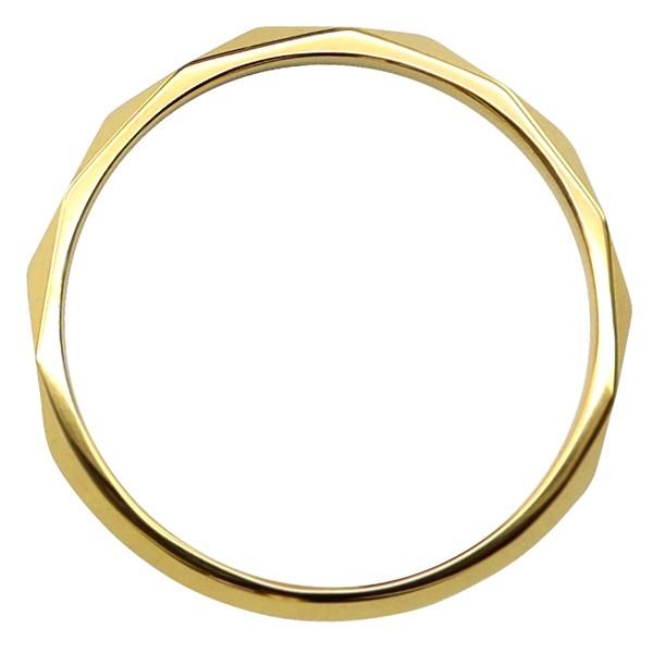 ひし形カット リング 3mm幅 18金 指輪 メンズ K18 シンプル 単品 ミラーカット 地金 リング 大人 結婚指輪 ペアリング 文字入れ 刻印 可能 日本製 受注 爆買の画像