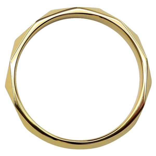 ひし形カット リング 4mm幅 10金 指輪 メンズ K10 シンプル 単品 ミラーカット 地金 リング 大人 結婚指輪 ペアリング 文字入れ 刻印 可能 日本製 受注 爆買の画像
