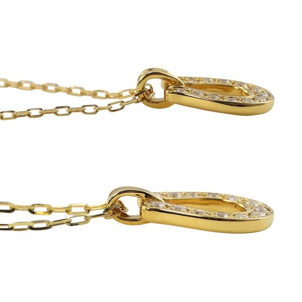 ペアネックレス 10金 馬蹄 ホースシュー K10 ダイヤモンド ペンダント 2個セット ゴールド シンプル 大人 安い カップル 注文製作 プレゼント ギフト 受注 爆買の画像