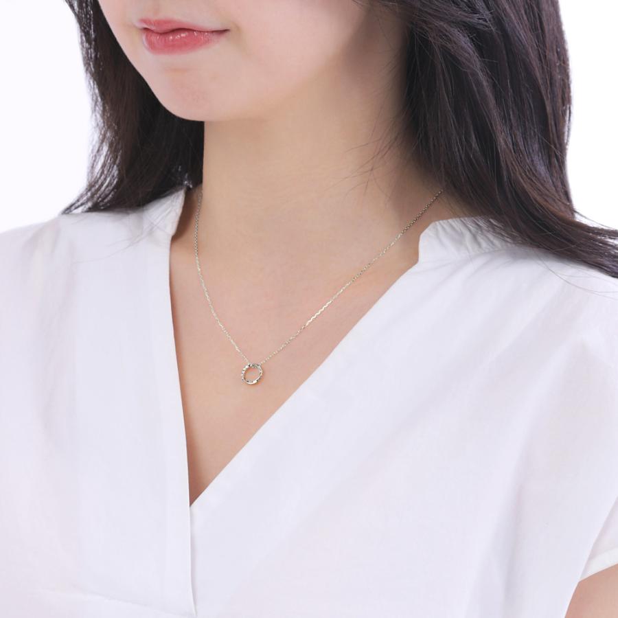 ペアネックレス プラチナ サークル ひねり ツイスト Pt900 Pt850 ダイヤモンド ペンダント ペア 2個セット シンプル 大人 カップル 注文製作 xmas 受注 爆買の画像