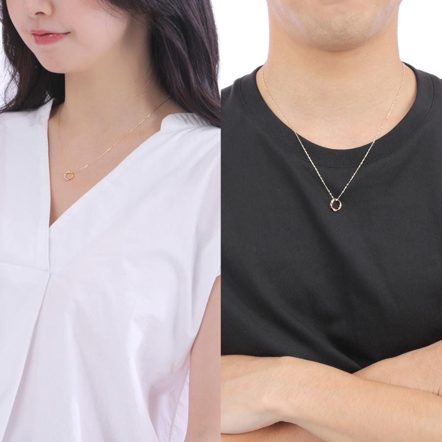 Jewelry i（ジュエリーアイ） ペアネックレス 18金 サークル ひねり