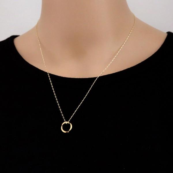 Jewelry i（ジュエリーアイ） ペアネックレス 18金 サークル ひねり