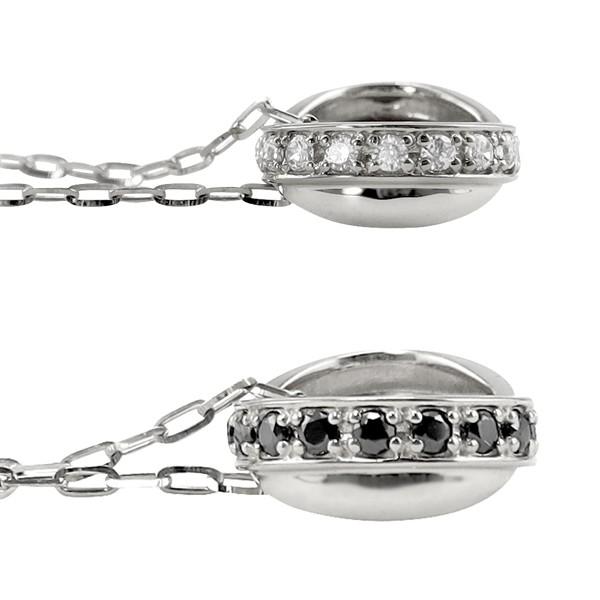ペアネックレス 10金 クロス サークル ダイヤモンド ブラックダイヤモンド ペンダント ゴールド シンプル 大人 カップル K10 2個セット 注文製作 受注 爆買の画像