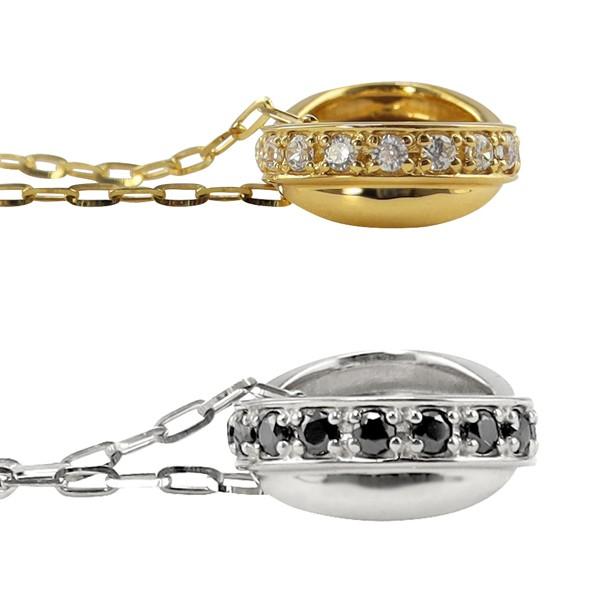 ペアネックレス 10金 クロス サークル ダイヤモンド ブラックダイヤモンド ペンダント ゴールド シンプル 大人 カップル K10 2個セット 注文製作 受注 爆買の画像