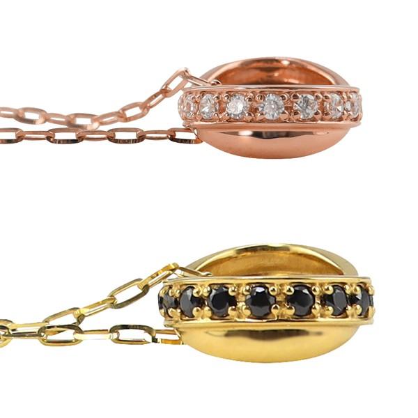 ペアネックレス 10金 クロス サークル ダイヤモンド ブラックダイヤモンド ペンダント ゴールド シンプル 大人 カップル K10 2個セット 注文製作 受注 爆買の画像