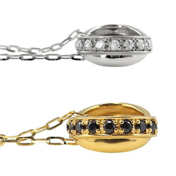 ペアネックレス 10金 クロス サークル ダイヤモンド ブラックダイヤモンド ペンダント ゴールド シンプル 大人 カップル K10 2個セット 注文製作 受注 爆買の画像