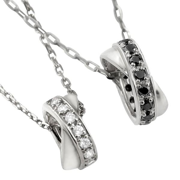 ペアネックレス 10金 クロス サークル ダイヤモンド ブラックダイヤモンド ペンダント ゴールド シンプル 大人 カップル K10 2個セット 注文製作 受注 爆買の画像