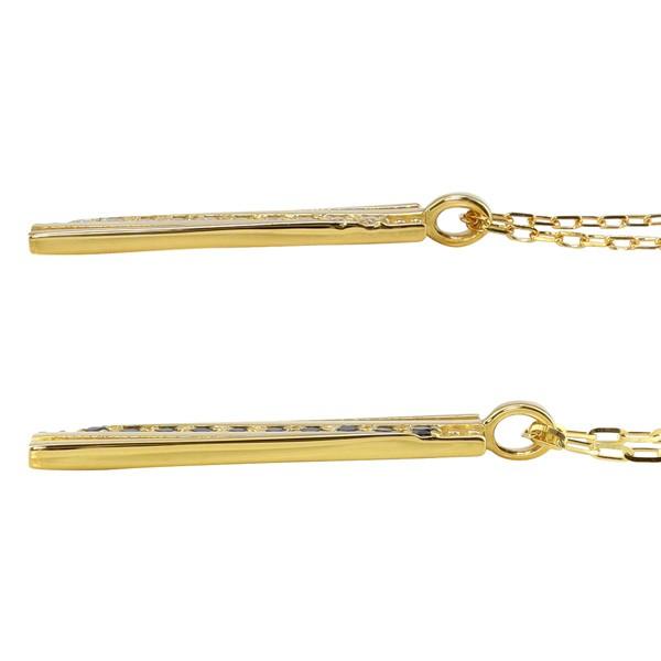 ペアネックレス 10金 プレートデザイン K10 ダイヤモンド ブラックダイヤモンド ペンダント 2個セット ゴールド  大人 カップル 注文製作 受注 爆買の画像