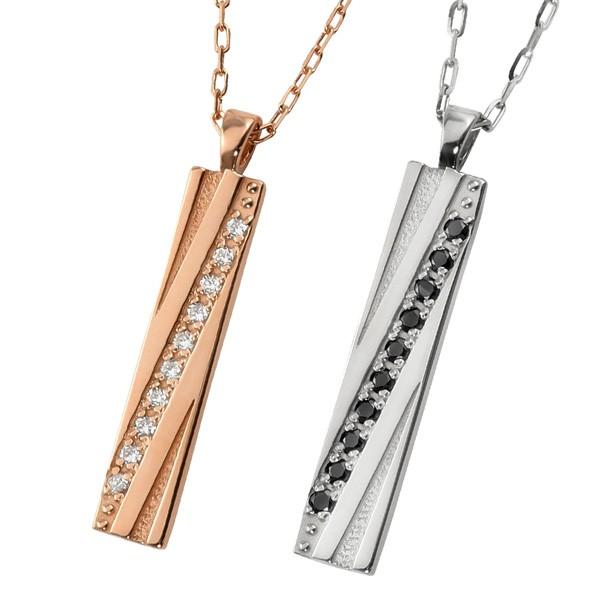 ペアネックレス 10金 プレートデザイン K10 ダイヤモンド ブラックダイヤモンド ペンダント 2個セット ゴールド  大人 カップル 注文製作 受注 爆買の画像