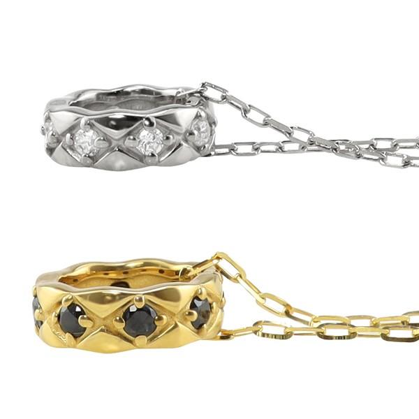 ペアネックレス サークル ダイヤモンド ブラックダイヤモンド 2個セット 10金 丸 ペンダント ゴールド K10 シンプル 大人 カップル 注文製作 受注 爆買の画像