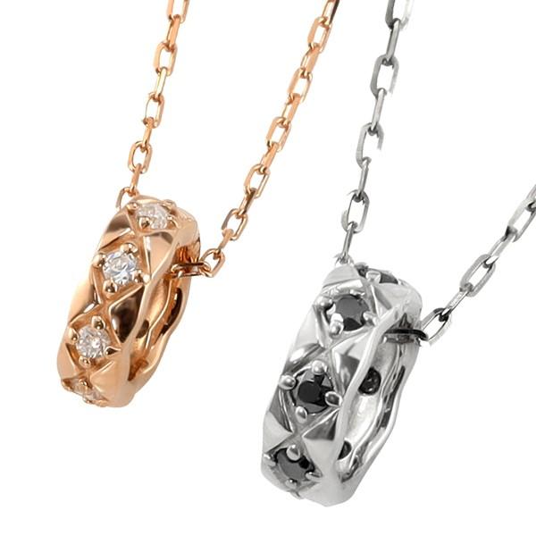 ペアネックレス サークル ダイヤモンド ブラックダイヤモンド 2個セット 10金 丸 ペンダント ゴールド K10 シンプル 大人 カップル 注文製作 受注 爆買の画像