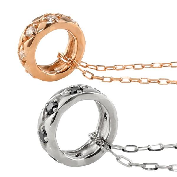 ペアネックレス サークル ダイヤモンド ブラックダイヤモンド 2個セット 10金 丸 ペンダント ゴールド K10 シンプル 大人 カップル 注文製作 受注 爆買の画像
