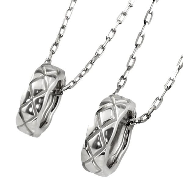 ペアネックレス 10金  K10 キルティング サークル ペンダント 2個セット ゴールド シンプル 大人 安い カップル 注文製作 プレゼント ギフト 受注 爆買の画像