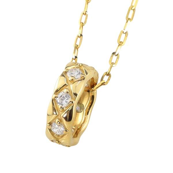 メンズネックレス ゴールド 10金 K10 サークル ダイヤモンド ペンダント アズキチェーン 50cm 注文製作 プレゼント ギフト 受注