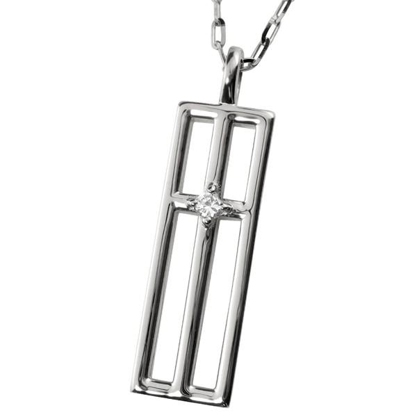 メンズネックレス プラチナ Pt900 Pt850 クロスデザイン 天然  