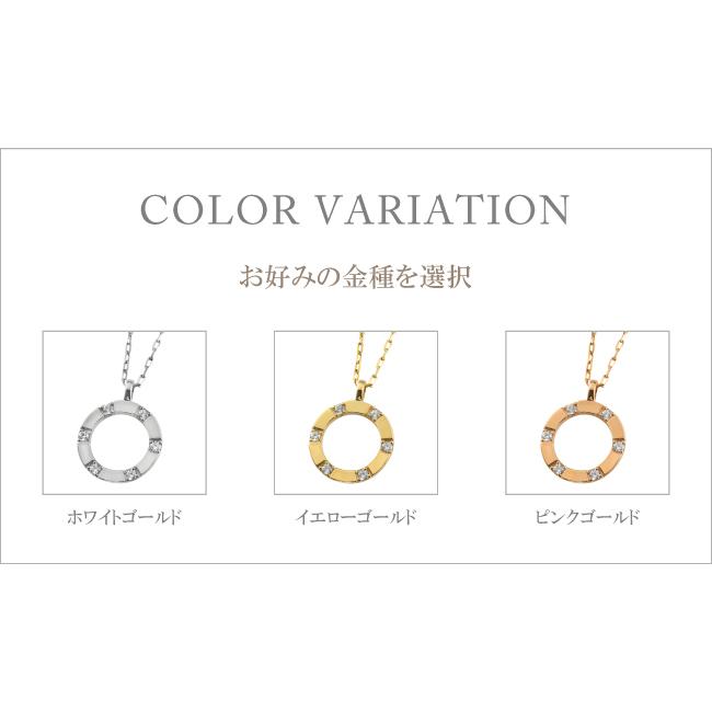 メンズネックレス ゴールド 18金 K18  サークル ダイヤモンド シンプル ペンダント アズキチェーン 50cm 注文製作 プレゼント ギフト 受注 爆買の画像