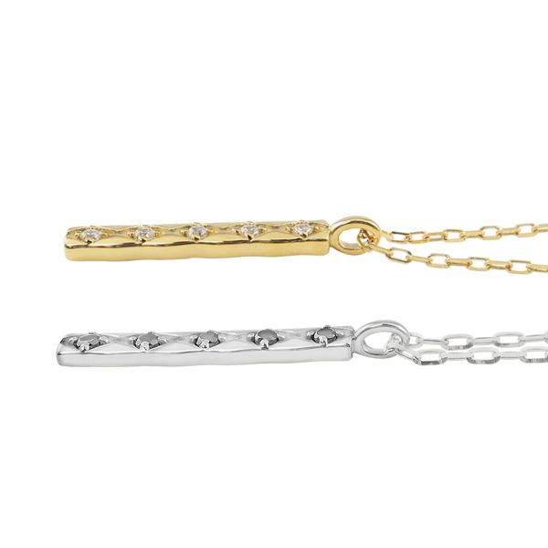 ペアネックレス 10金 キルティング プレート ダイヤモンド ブラックダイヤモンド K10 シンプル ペンダント 2個セット ゴールド  大人 安い カップル 受注 爆買の画像
