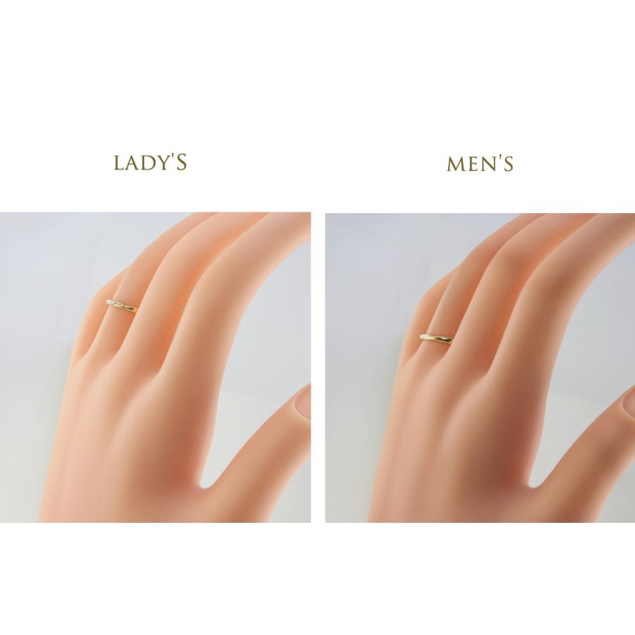 結婚指輪 ゴールド トリロジー ダイヤモンド ペアリング 10金 ツイスト マリッジリング 2本セット ペア 文字入れ 刻印 可能 ギフト プレゼント 受注製作 爆買の画像