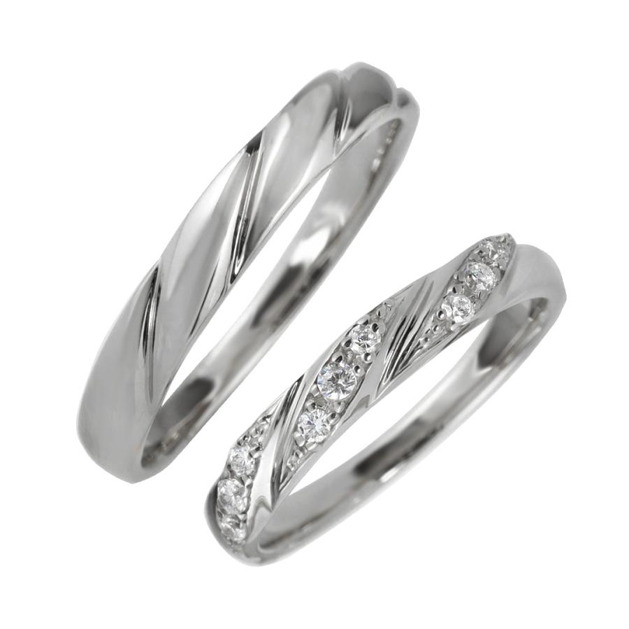 結婚指輪 ゴールド K10 ダイヤモンド ペアリング 10金 マリッジリング 2本セット 文字入れ 対応 マリッジリング 人気 ギフト プレゼント 日本製 受注製作 爆買の画像