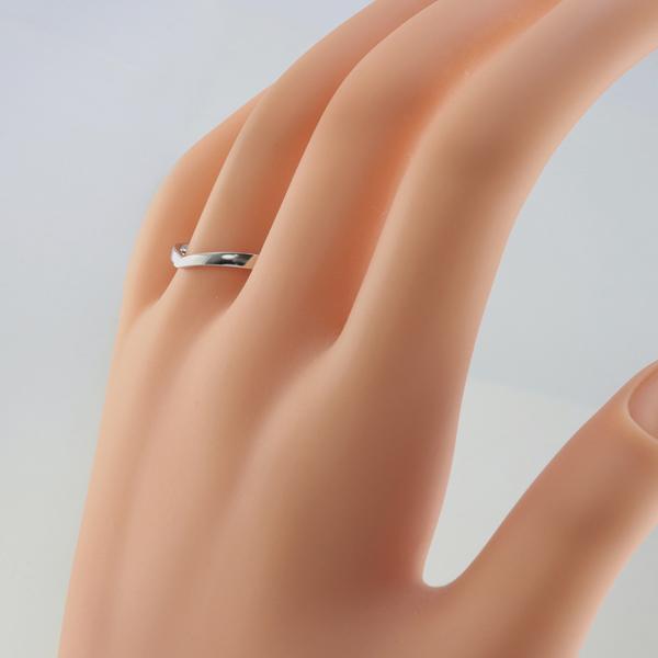 結婚指輪 プラチナ Vライン シンプル ペアリング マリッジリング ダイヤモンド プラチナ900 Pt900 カップル 注文製作 プレゼント ギフト 受注 爆買の画像