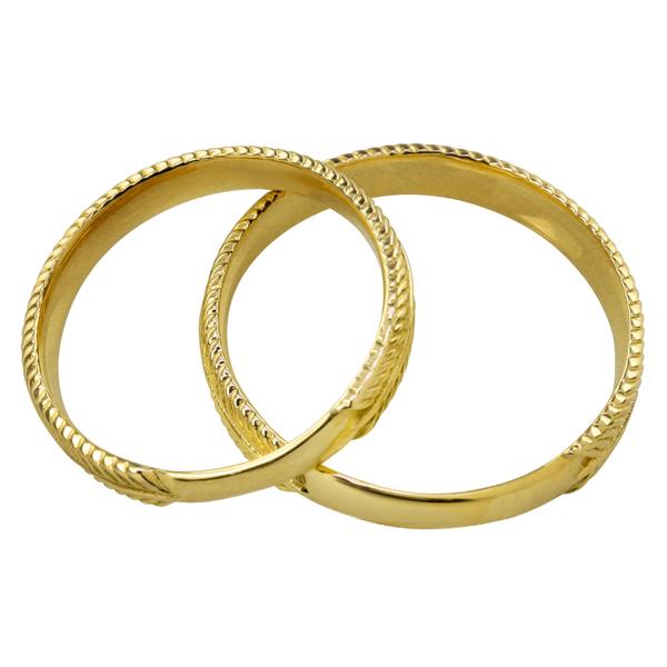 結婚指輪 ペアリング フェザー 18金 シンプル マリッジリング K18 