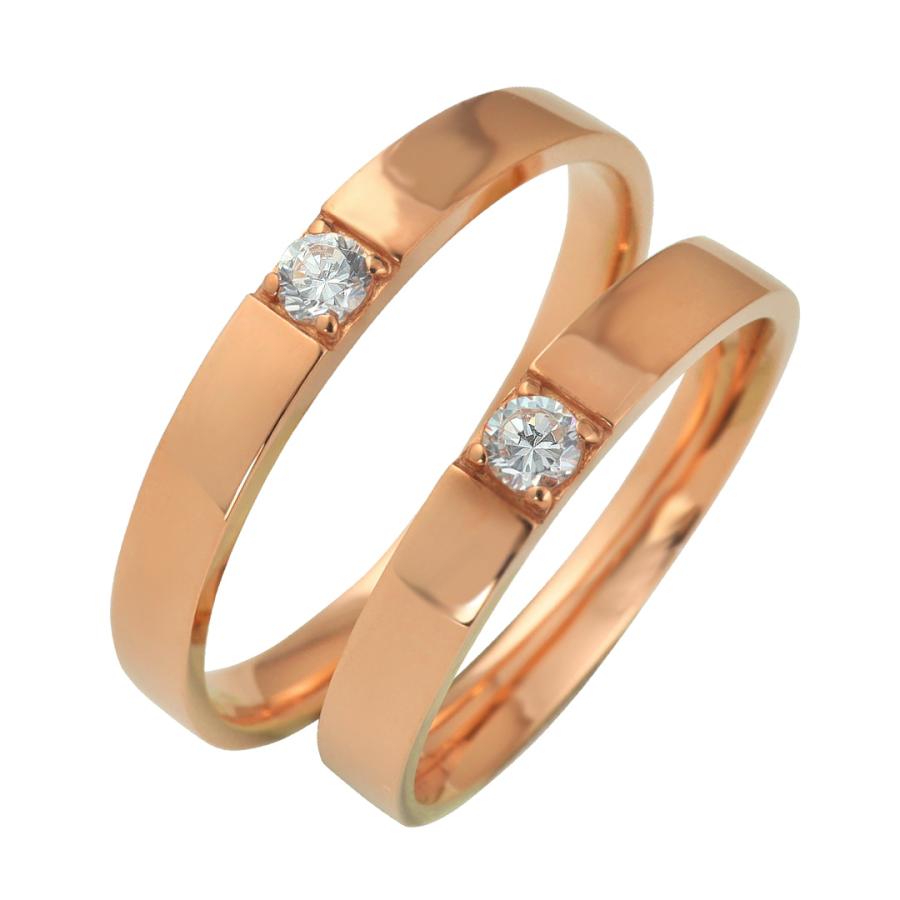 結婚指輪 一粒石 ダイヤモンド ストレート K10 ゴールド ペアリング マリッジリング 10金 シンプル カップル 注文製作 プレゼント ギフト 受注 爆買の画像