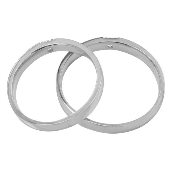 結婚指輪 K10 ゴールド 一粒石 ダイヤモンド 2.5mm幅 ペアリング 10金 2本セット ペア 文字入れ 刻印 可能 おすすめ ギフト プレゼント 受注製作 爆買の画像