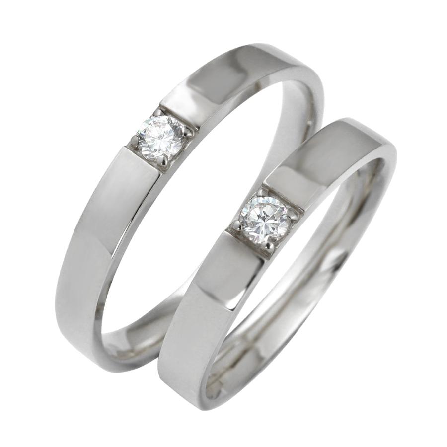 結婚指輪 K10 ゴールド 一粒石 ダイヤモンド 2.5mm幅 ペアリング 10金 2本セット ペア 文字入れ 刻印 可能 おすすめ ギフト プレゼント 受注製作 爆買の画像