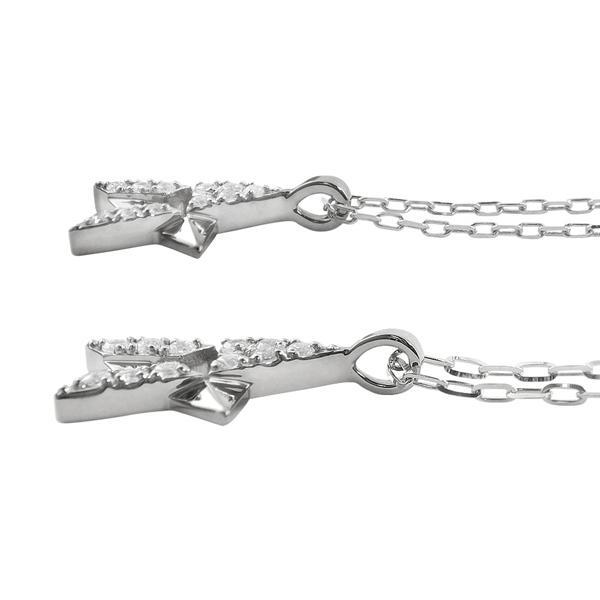 ペアネックレス 10金 スターデザイン ダイヤモンド K10 シンプル ペンダント 2個セット ゴールド  シンプル 大人 安い カップル 注文製作 xmas 受注 爆買の画像