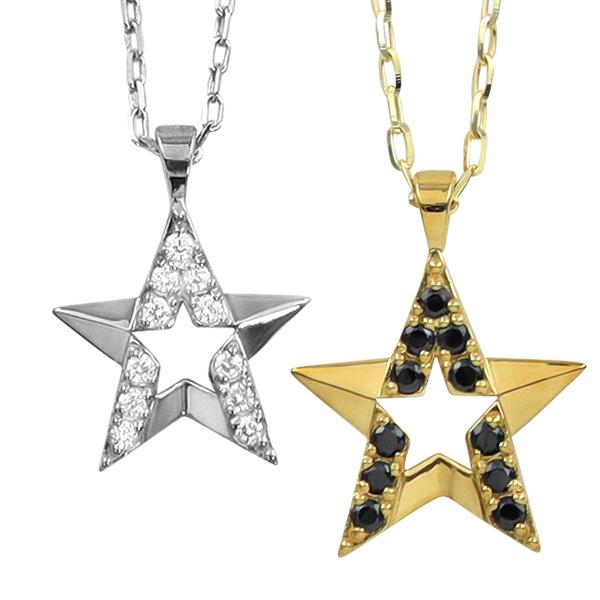 ペアネックレス 10金 スター ダイヤモンド ブラックダイヤモンド K10 ペンダント 2個セット ゴールド シンプル 大人 安い カップル 注文製作 受注 爆買_12