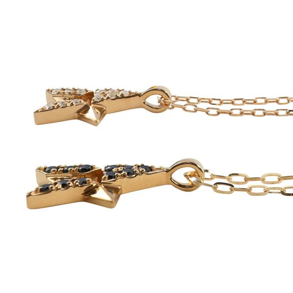 ペアネックレス 10金 スター ダイヤモンド ブラックダイヤモンド K10 ペンダント 2個セット ゴールド シンプル 大人 安い カップル 注文製作 受注 爆買_8
