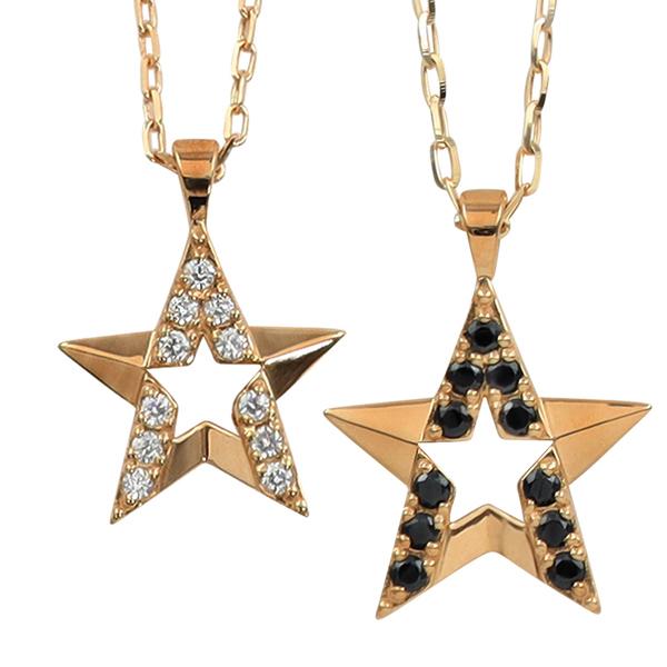 ペアネックレス 10金 スター ダイヤモンド ブラックダイヤモンド K10 ペンダント 2個セット ゴールド シンプル 大人 安い カップル 注文製作 受注 爆買_9