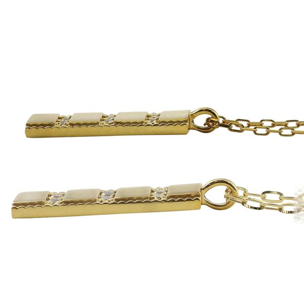 ペアネックレス 10金 プレート ダイヤモンド K10 シンプル ペンダント 2個セット ゴールド  シンプル 大人 安い カップル 注文製作 プレゼント ギフト 受注 爆買の画像