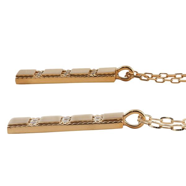 ペアネックレス 10金 プレート ダイヤモンド K10 シンプル ペンダント 2個セット ゴールド  シンプル 大人 安い カップル 注文製作 プレゼント ギフト 受注 爆買の画像