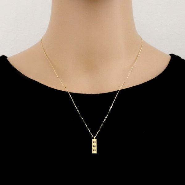ペアネックレス 10金 プレート ダイヤモンド ブラックダイヤモンド K10 シンプル ペンダント 2個セット ゴールド  大人 カップル 注文製作 受注 爆買の画像