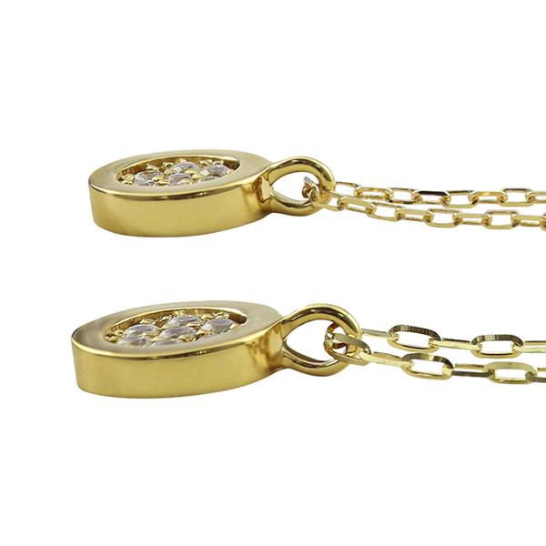 ペアネックレス 10金 サークル K10 ダイヤモンド ペンダント 2個セット ゴールド  シンプル 大人 安い カップル 注文製作 プレゼント ギフト 受注 爆買の画像