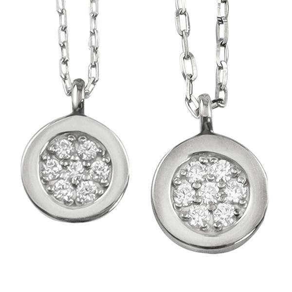 ペアネックレス 10金 サークル K10 ダイヤモンド ペンダント 2個セット ゴールド  シンプル 大人 安い カップル 注文製作 プレゼント ギフト 受注 爆買の画像