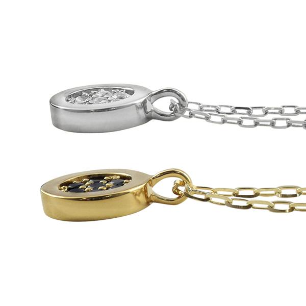 ペアネックレス 10金 サークル K10 ダイヤモンド ブラックダイヤモンド ペンダント 2個セット ゴールド  シンプル 大人 カップル 注文製作 受注 爆買の画像